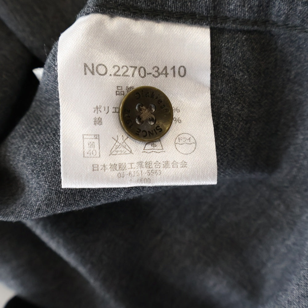 Dickies(ディッキーズ) フロントエンブロイダリー 半袖 ワークシャツ グレー