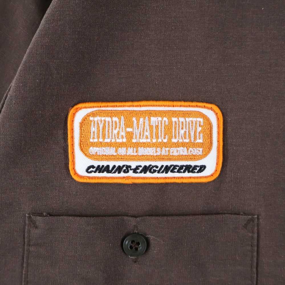 REDKAP(レッドキャップ) フロントワッペン 半袖 ワークシャツ ブラウン