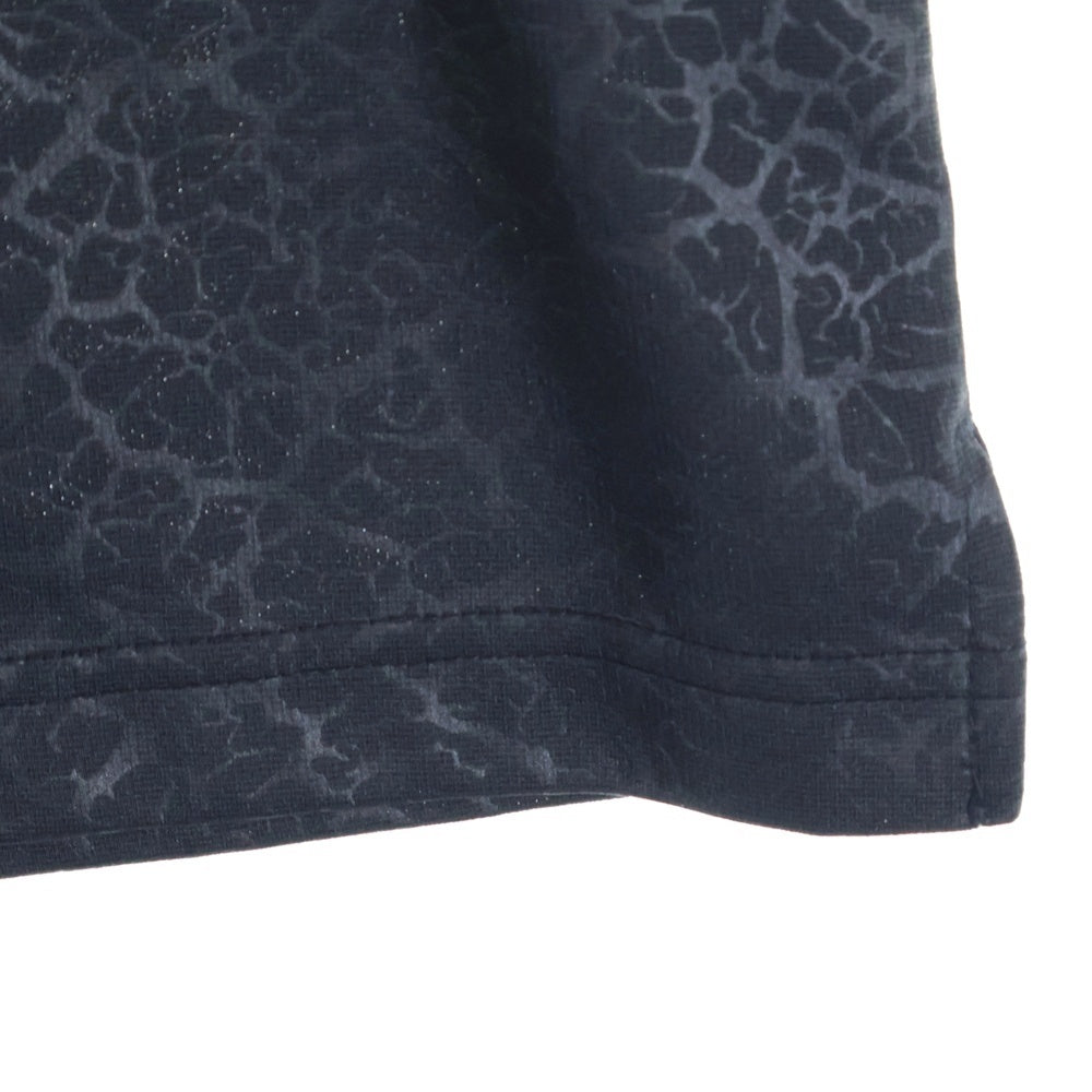 CHAMPION(チャンピオン) 総柄 フロントロゴエンブロイダリー 半袖 ポロシャツ ブラック