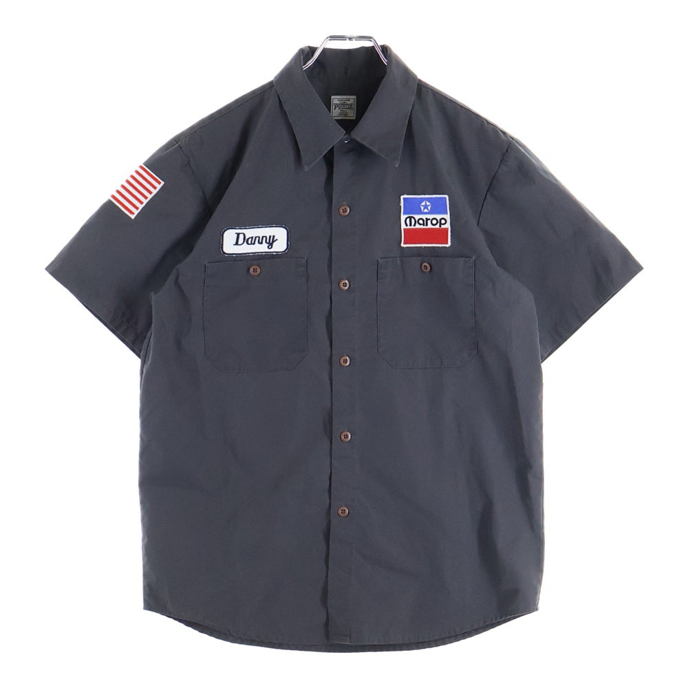 VINTAGE(ヴィンテージ) POINTER ポインター フロントワッペン 半袖 ワークシャツ グレー