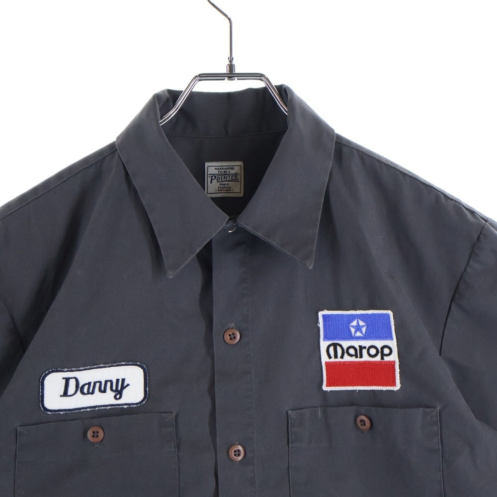 VINTAGE(ヴィンテージ) POINTER ポインター フロントワッペン 半袖 ワークシャツ グレー