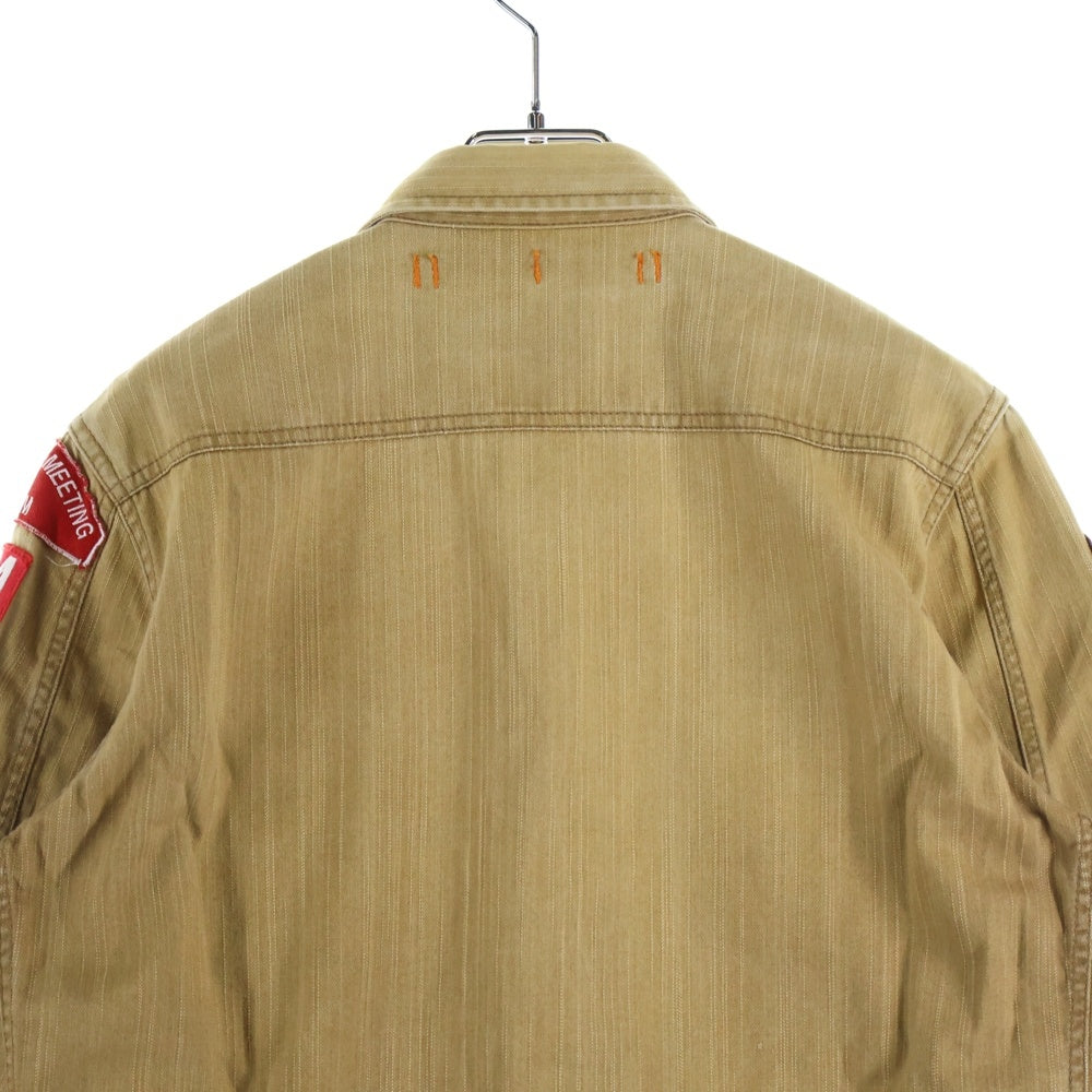 SURPLUS+PLUS(サープラスプラス) ワッペン ミリタリー シャツジャケット ブラウン