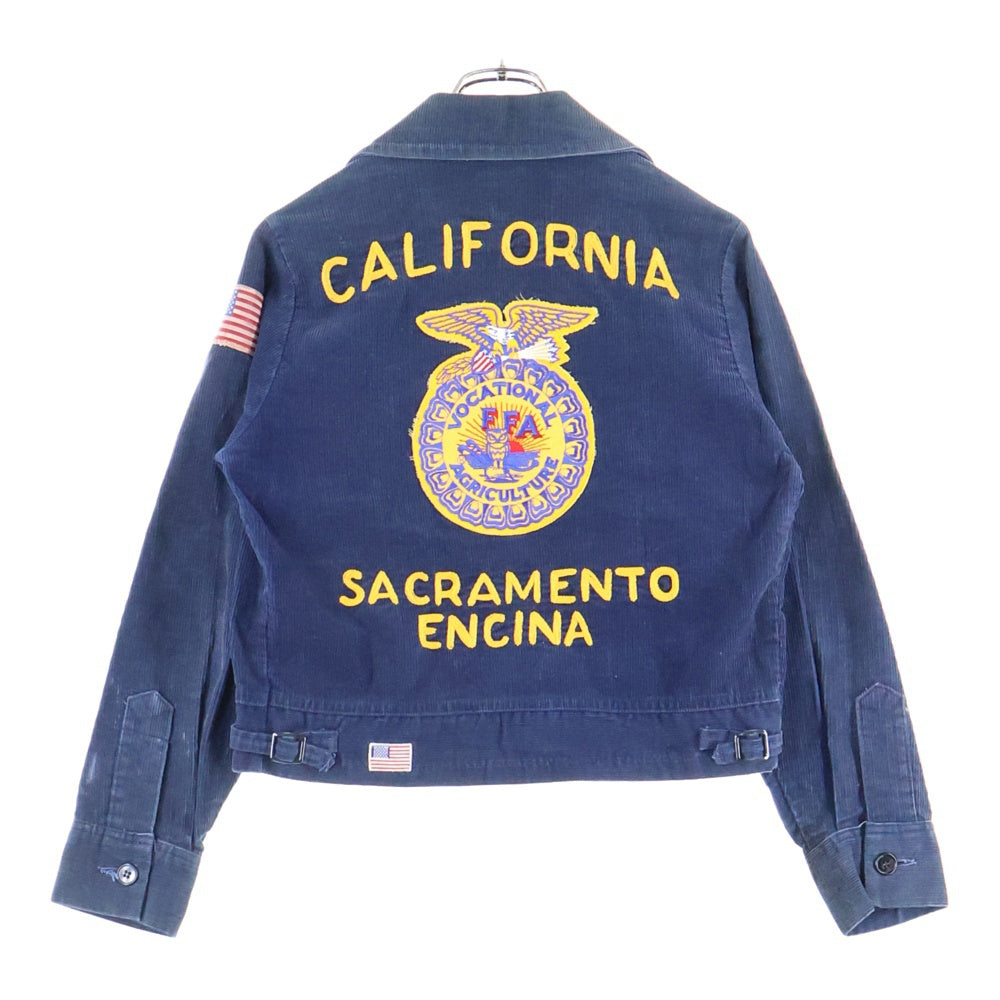 VINTAGE(ヴィンテージ) 70S-80S VINTAGE California FFA Lot100 ショート丈 棒TALON ZIP コーデュロイジャケット ネイビー