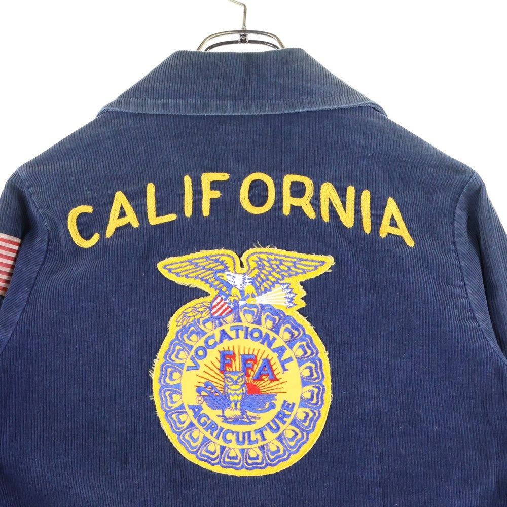 VINTAGE(ヴィンテージ) 70S-80S VINTAGE California FFA Lot100 ショート丈 棒TALON ZIP コーデュロイジャケット ネイビー