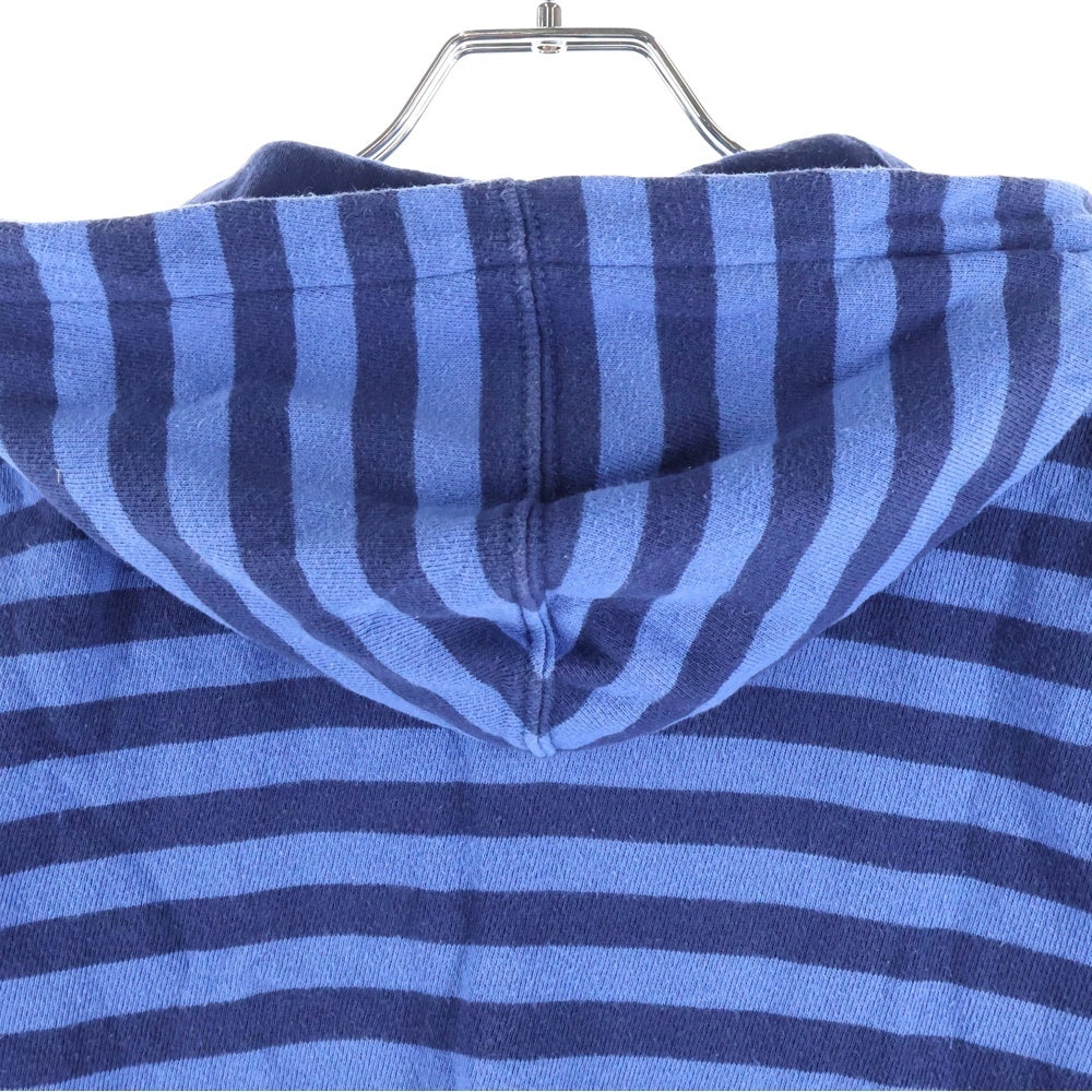 POLO RALPH LAUREN(ポロラルフローレン) スモールポニー刺繍 ボーダー スウェット ジップアップパーカー ブルー レディース