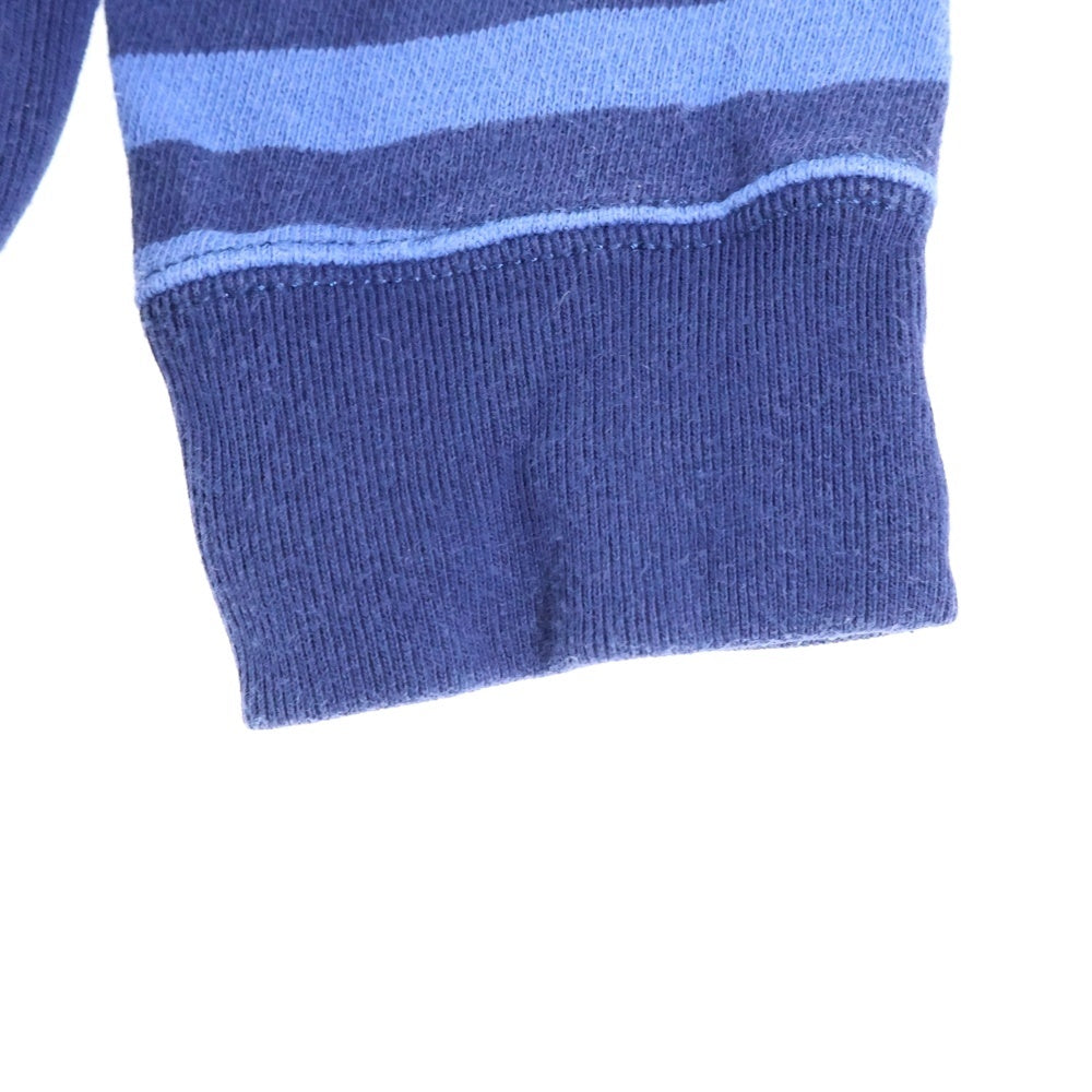 POLO RALPH LAUREN(ポロラルフローレン) スモールポニー刺繍 ボーダー スウェット ジップアップパーカー ブルー レディース