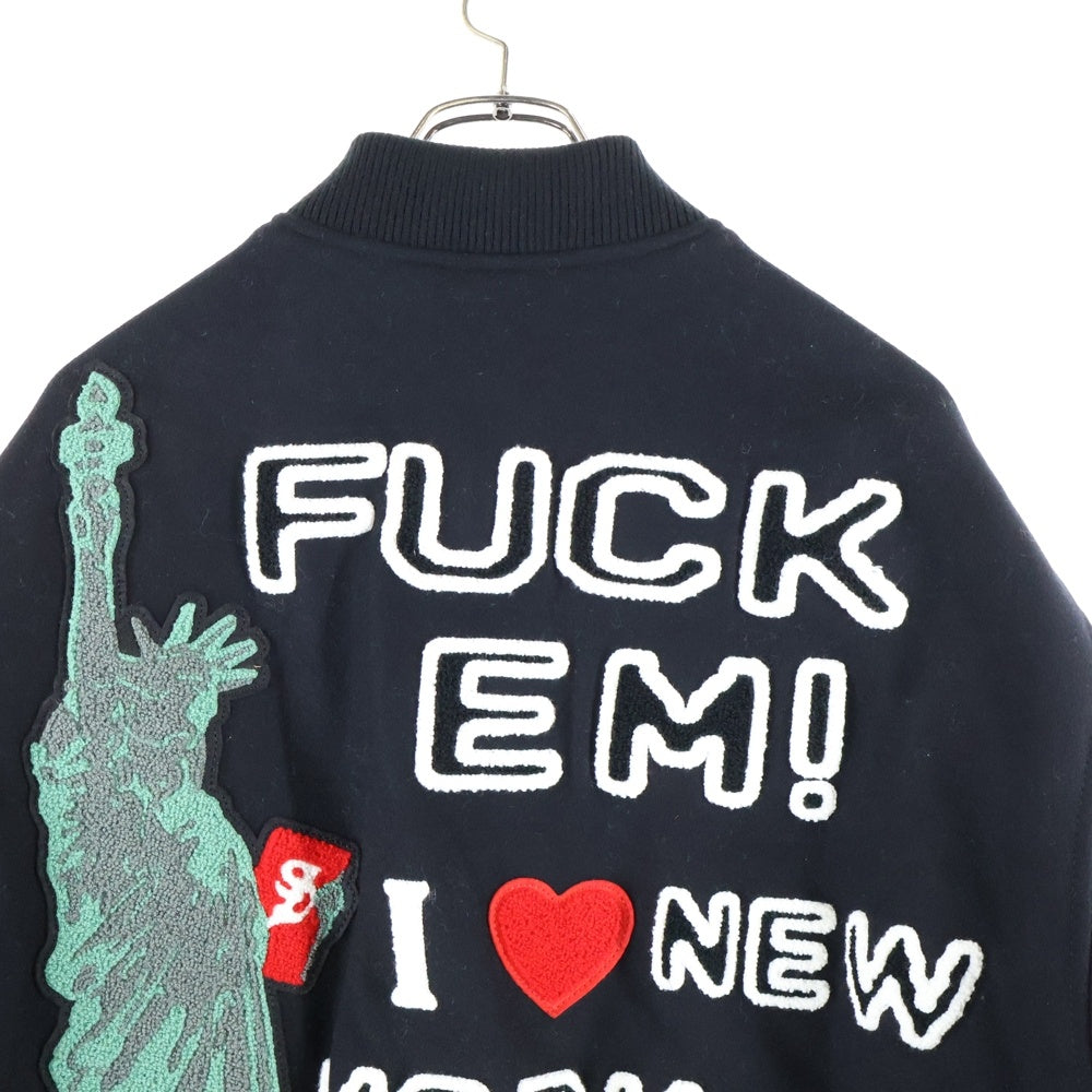SUPREME(シュプリーム) 23SS Tourist Varsity Jacket ツーリスト パイルパッチ バーシティ ジャケット ブラック