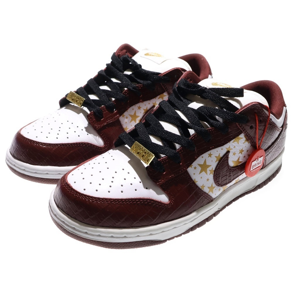 NIKE(ナイキ) ×SUPREME DUNK LOW OG QS シュプリーム ダンク ローカットスニーカー ブラウン/ホワイト US8.5/26.5cm DH3228-103