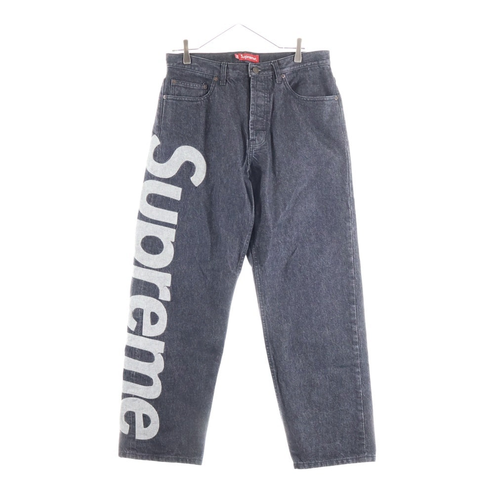SUPREME(シュプリーム) 22SS Inset Logo Denim インセットロゴ ボタンフライ ワイド デニム パンツ ブラック