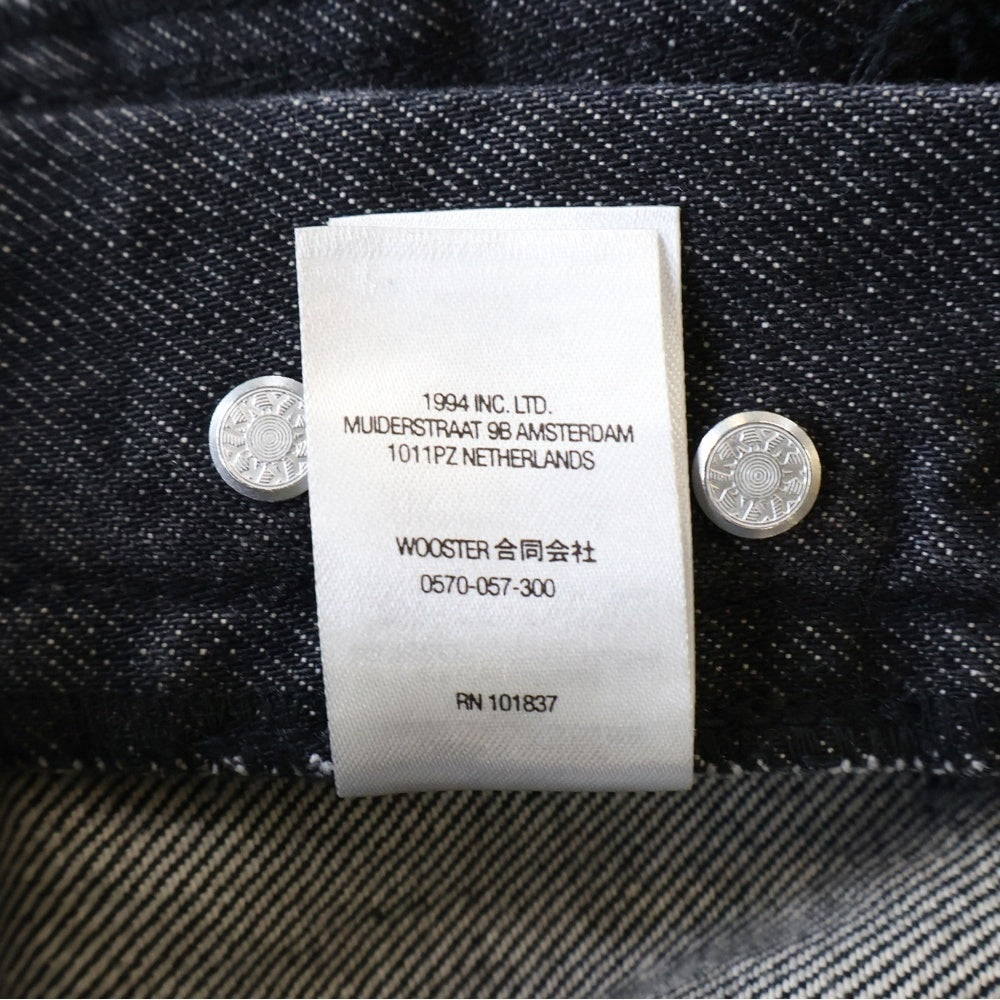 SUPREME(シュプリーム) 22SS Inset Logo Denim インセットロゴ ボタンフライ ワイド デニム パンツ ブラック