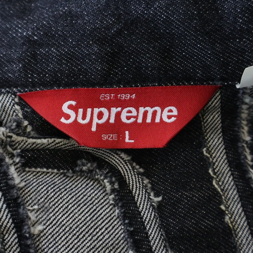 SUPREME(シュプリーム) 22SS Inset Logo Denim Trucker Jacket インセットロゴ デニム トラッカー ジャケット ブラック
