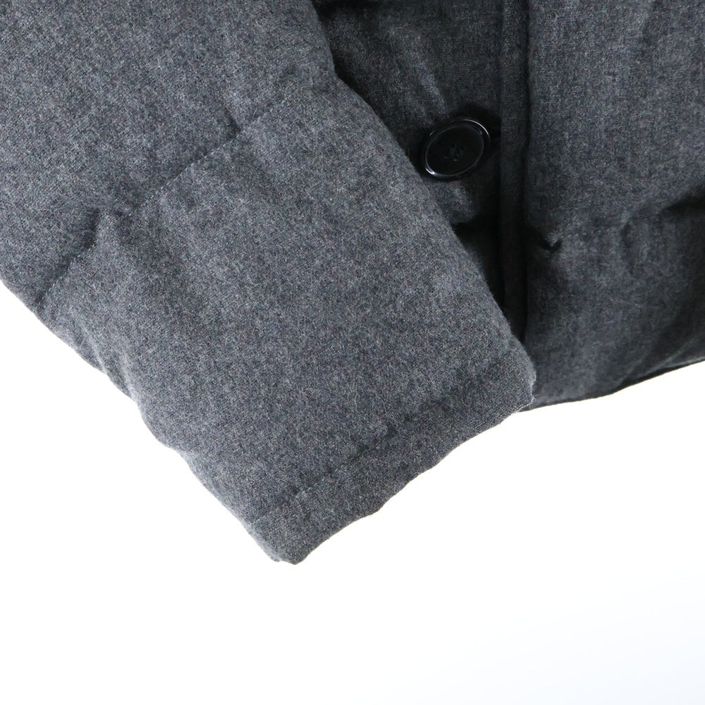 MONCLER(モンクレール) BULGARE ブルガリ ファーフーデッド ウール 中綿ジャケット グレー 69887