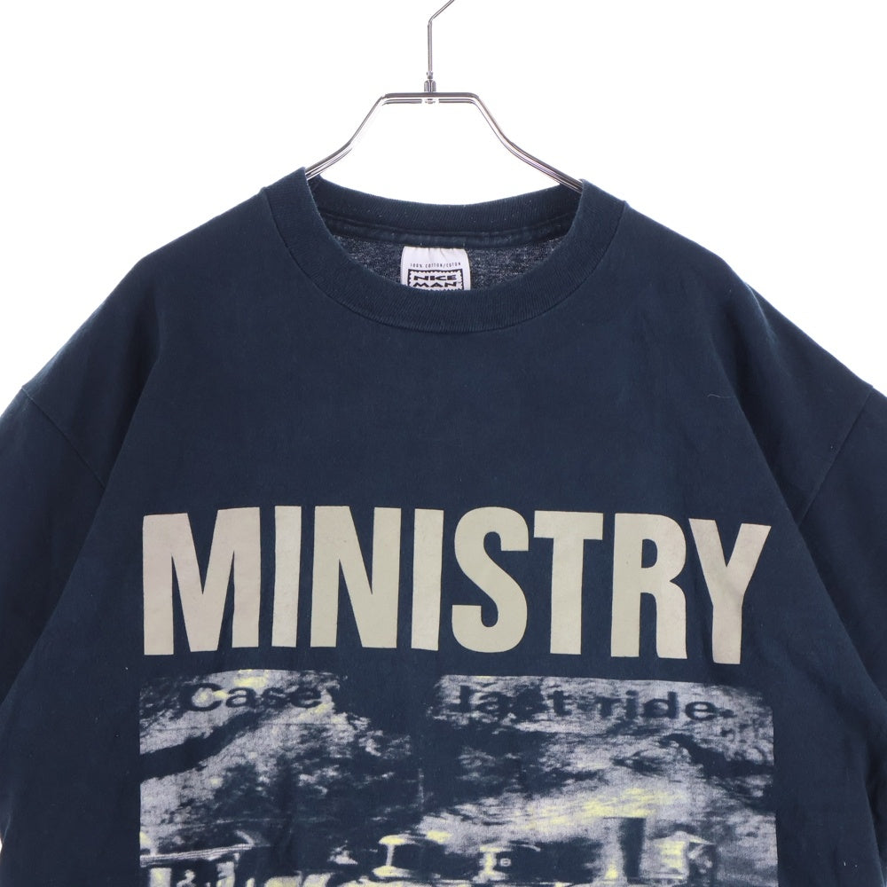 VINTAGE(ヴィンテージ) 90S MINISTRY CASEY'S LAST RIDE JUST ONE FIX T-SHIRT ケイシーズ ラスト ライド ジャスト ワン フィックス プリント クルーネック 半袖Tシャツ ブラック