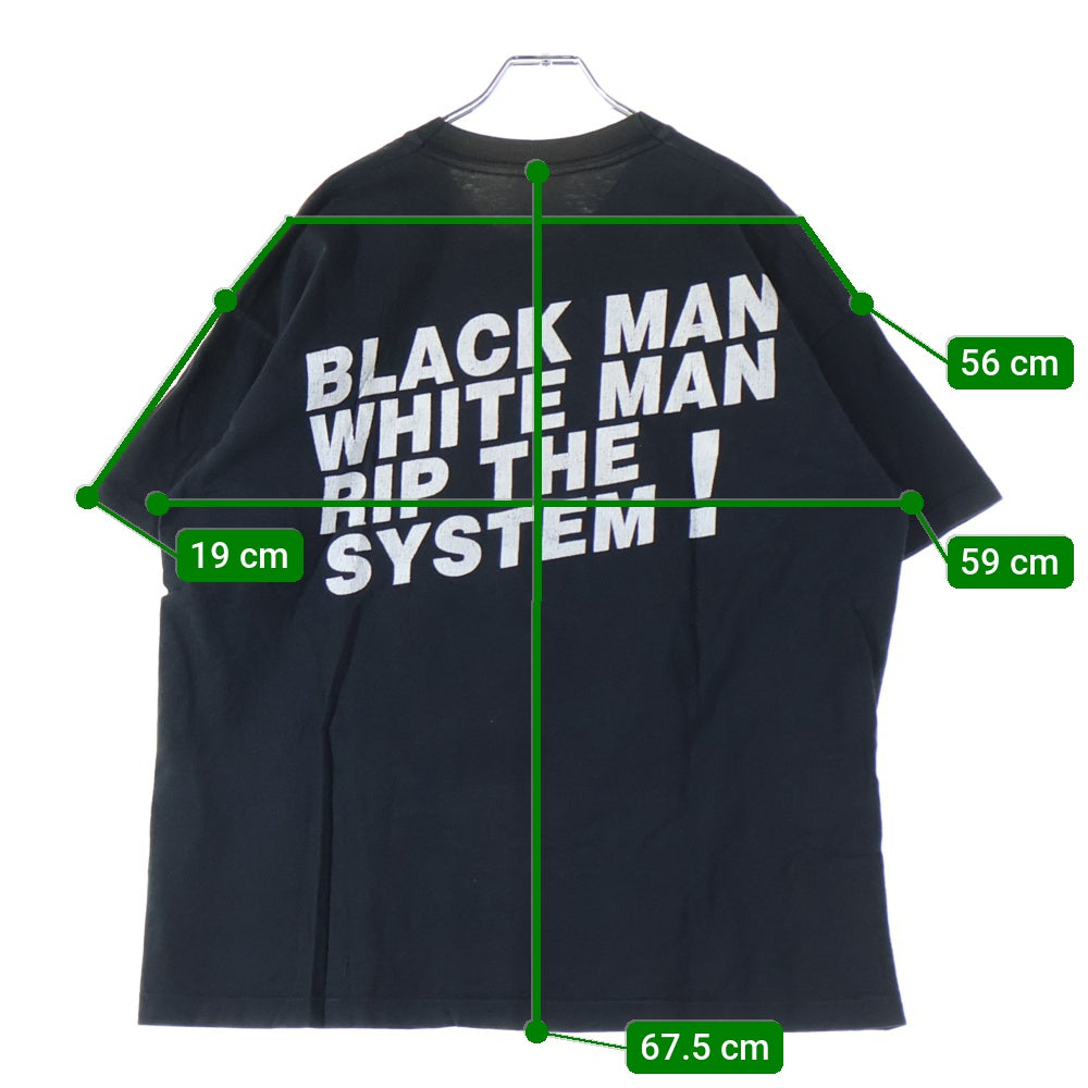 VINTAGE(ヴィンテージ) 90S KMFDM RIP THE SYSTEM T-SHIRT リップ ザ システム プリント クルーネック 半袖Tシャツ カットソー ブラック