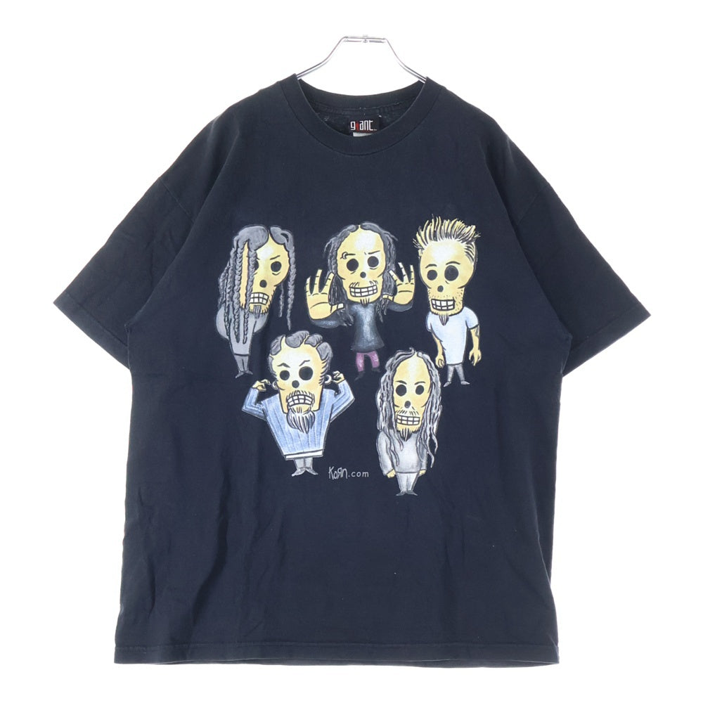 VINTAGE(ヴィンテージ) 00S VINTAGE KORN EL DIA DE LOS KORN T-SHIRT コーン スカル 両面プリント クルーネック 半袖Tシャツ カットソー ブラック