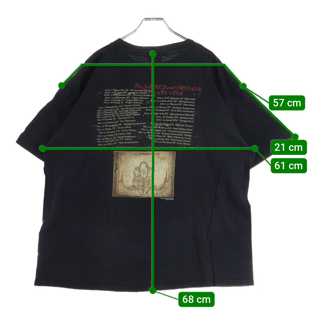 VINTAGE(ヴィンテージ) 00S スマッシング パンプキンズ マキナ ツアー プリント クルーネック 半袖Tシャツ カットソー ブラック