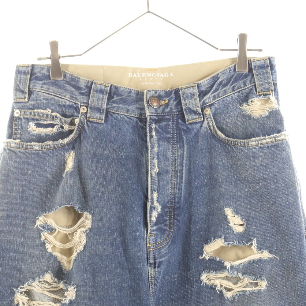 バレンシアガ パンツ BALENCIAGA(バレンシアガ) 25SS Baggy Pants クラッシュ加工 ワイド