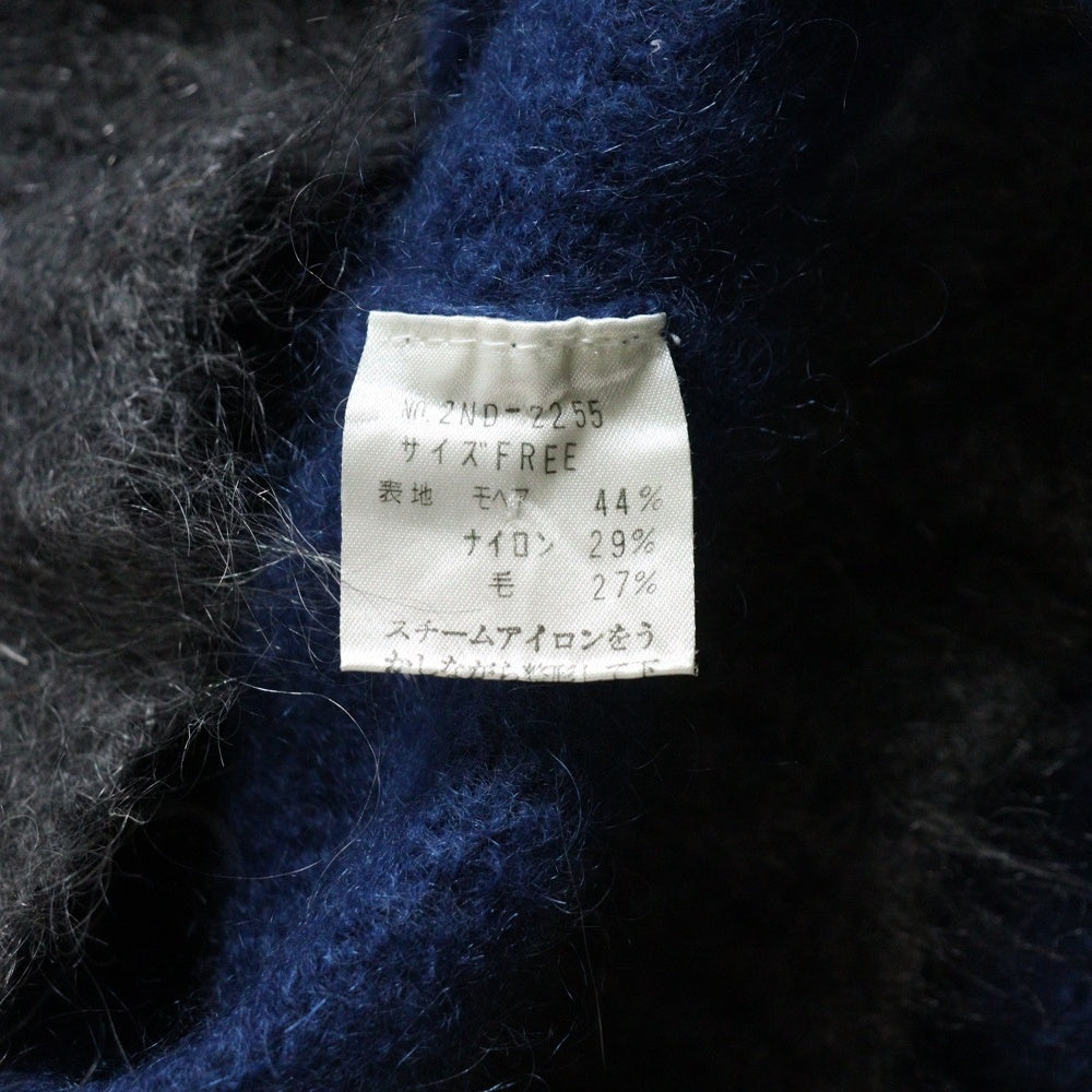 HYSTERIC GLAMOUR(ヒステリックグラマー) モヘア混 ノルディック柄 ジップアップ長袖ニット セーター ブルー 2ND-2255