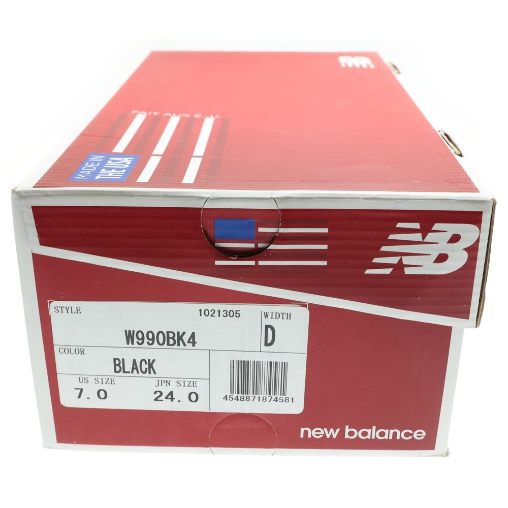 New Balance(ニューバランス) W990BK4 スエード ローカットスニーカー レディース ブラック US7/24cm
