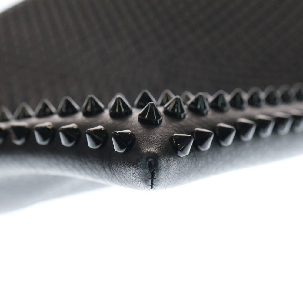 CHRISTIAN LOUBOUTIN(クリスチャンルブタン) スパイク スタッズ レザークラッチバッグ セカンドバッグ ブラック