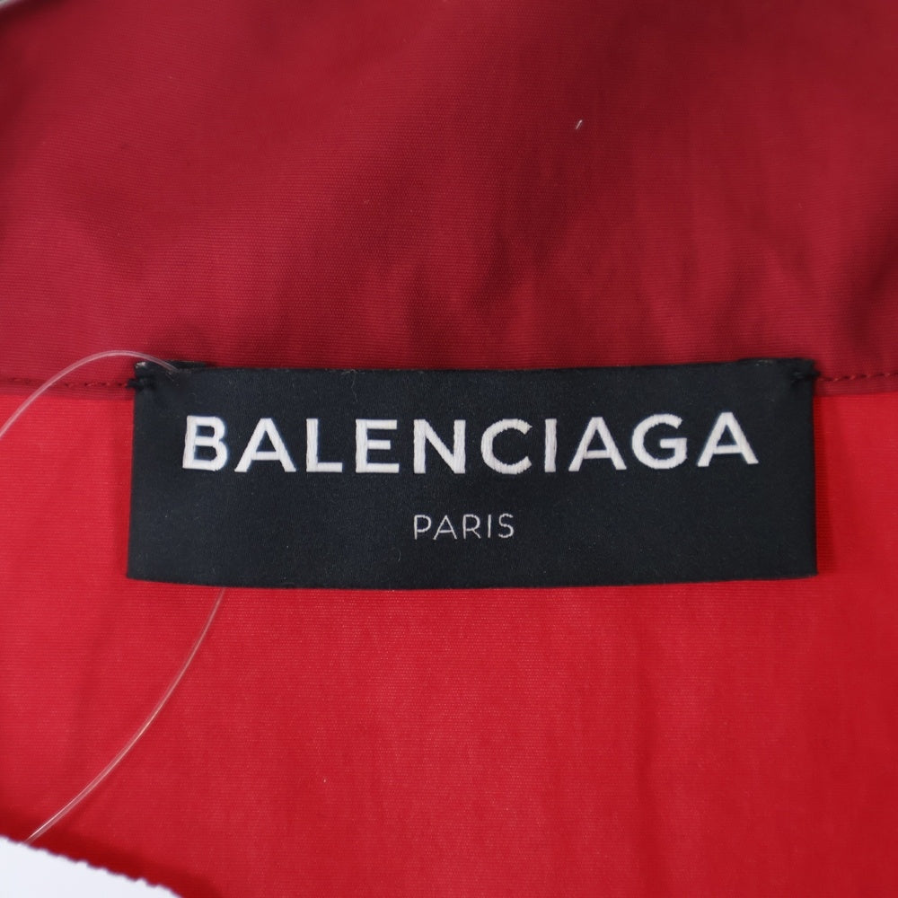 BALENCIAGA(バレンシアガ) 18SS TRACKSUIT POPLIN SHIRT JACKET ロゴプリント ポプリンシャツ トラックジャケット レッド/ブラック 508903