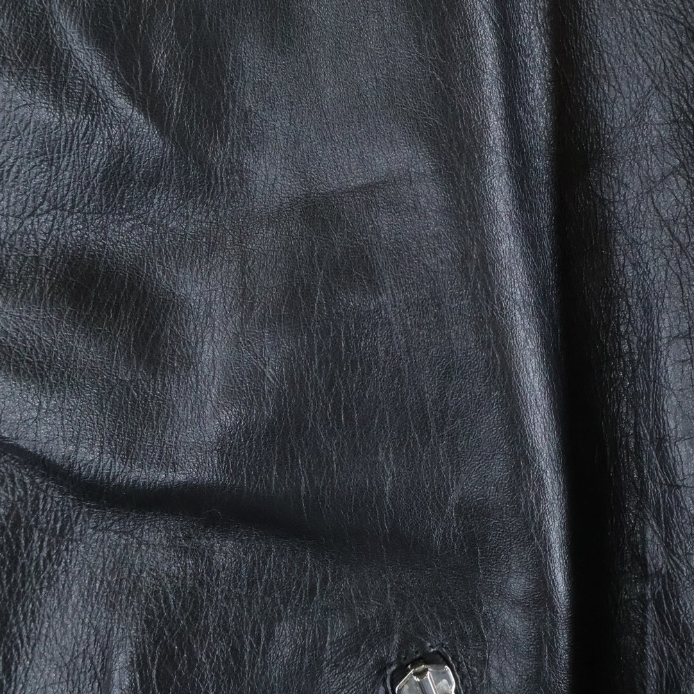 CELINE(セリーヌ) ストラップ付きブルゾン シープスキン ダブルライダース レザージャケット ブラック 2E216291D