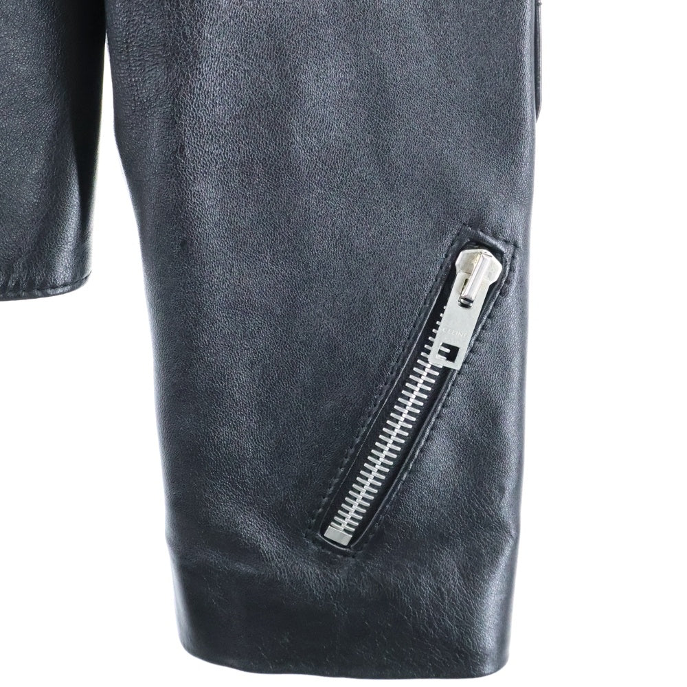 CELINE(セリーヌ) 19AW PADDED LEATHER RACER JACKET パテッド レザージャケット シングルライダース ブラック 2E188280D