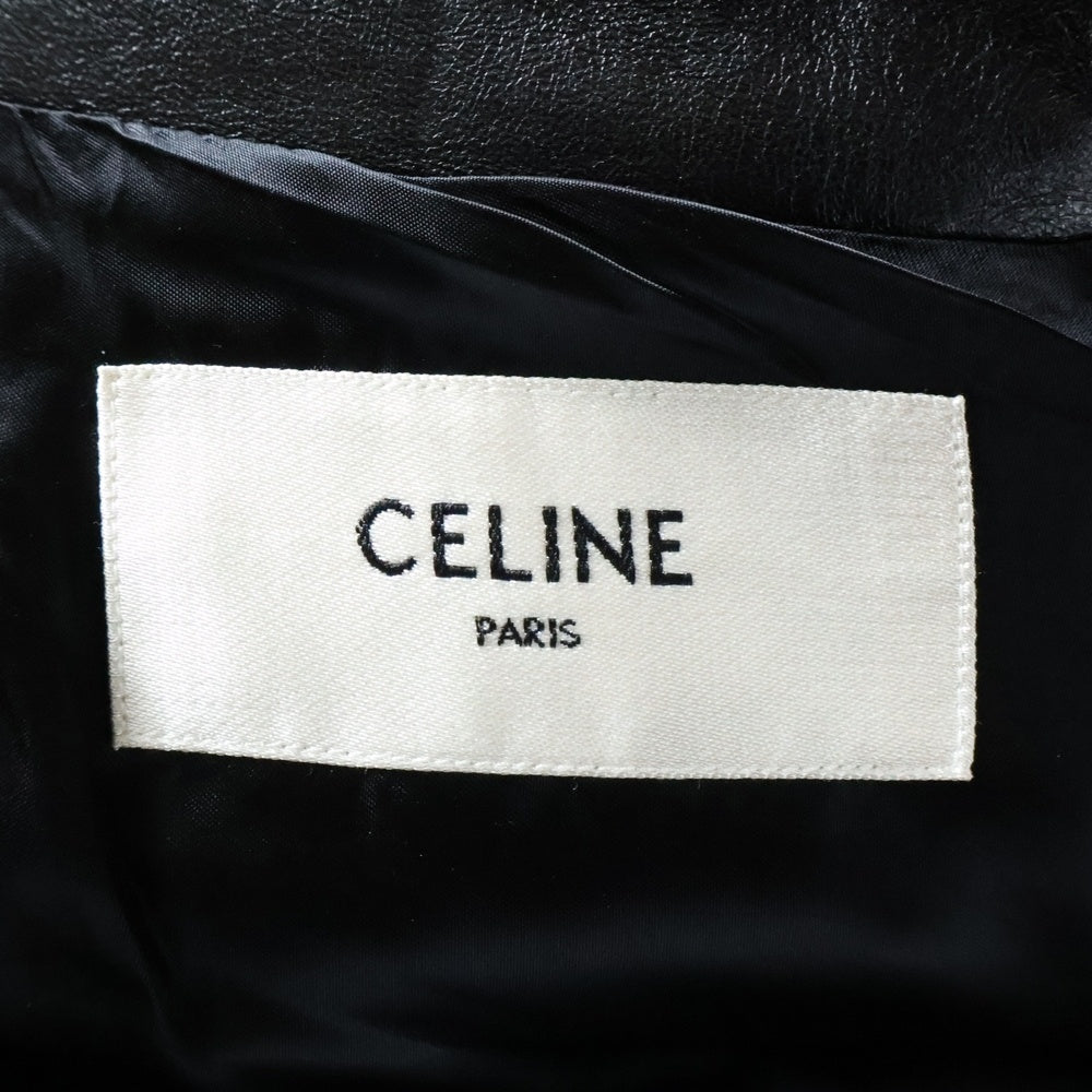 CELINE(セリーヌ) 19AW PADDED LEATHER RACER JACKET パテッド レザージャケット シングルライダース ブラック 2E188280D