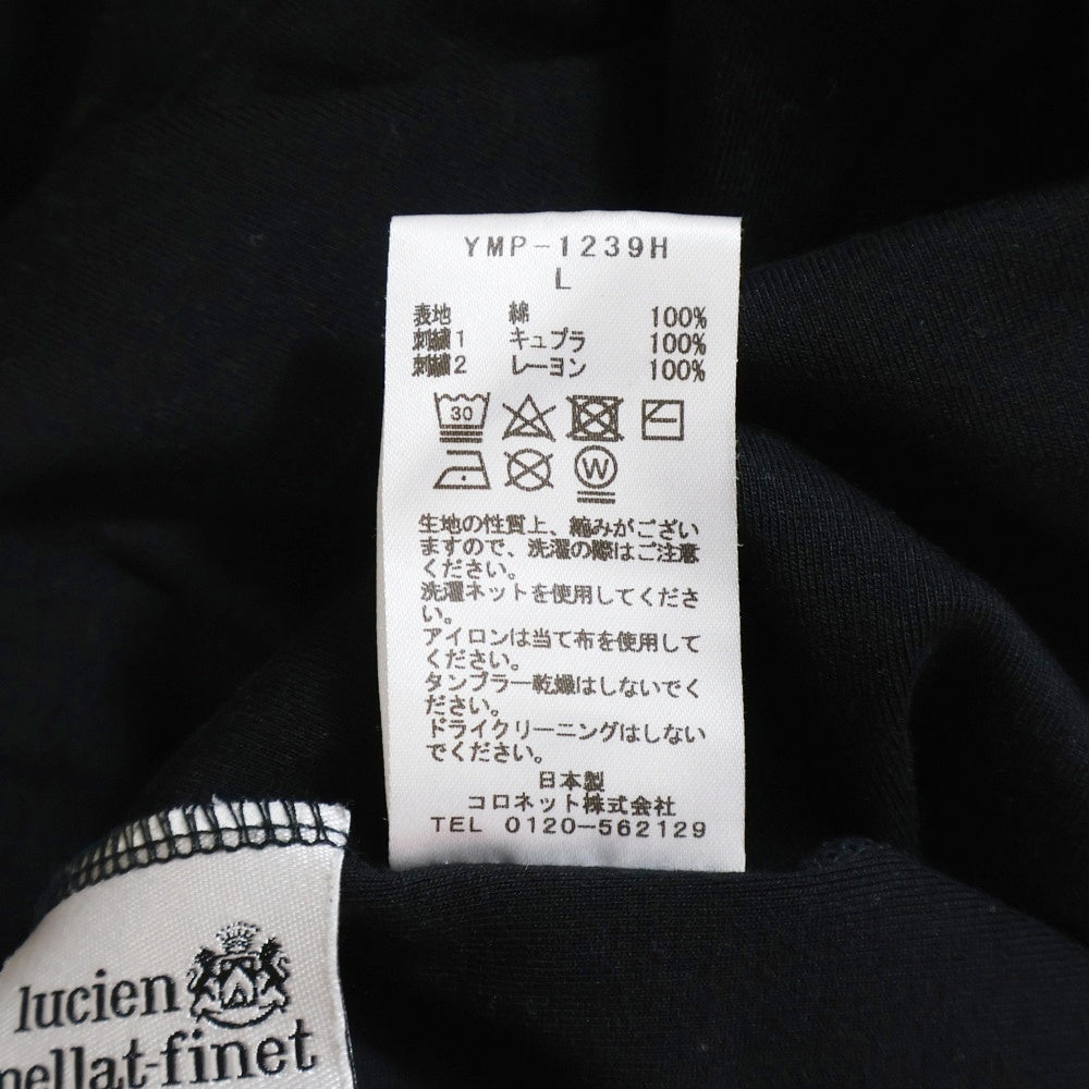 lucien pellat-finet(ルシアンペラフィネ) ラインストーン スカルスタッズ Tシャツ 半袖カットソー ブラック YMP-1239H