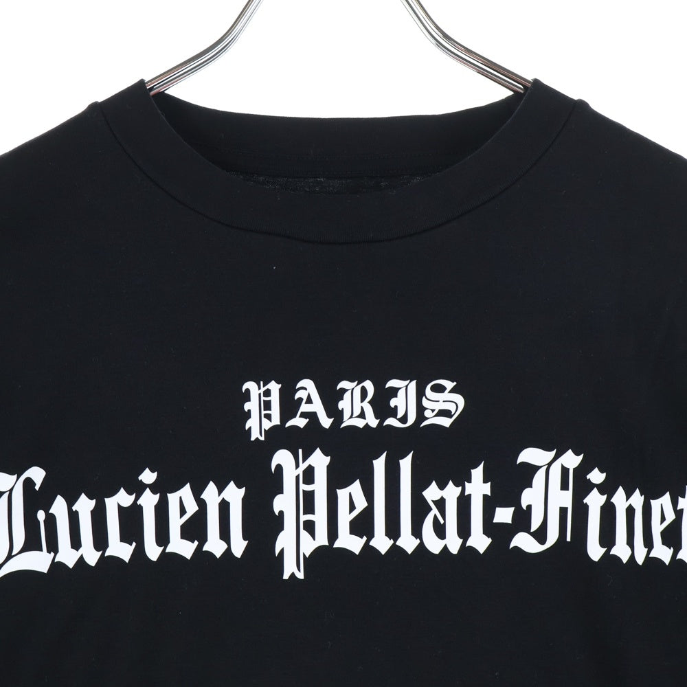 lucien pellat-finet(ルシアンペラフィネ) ロゴプリント バックスカルスタッズ Tシャツ 半袖カットソー ブラック YMP-1303H