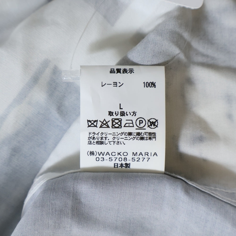 WACKO MARIA(ワコマリア) 19SS BOB MARLEY HAWAIIAN L/S SHIRT ボブマーリー フォトプリント 長袖ハワイアン アロハシャツ ホワイト