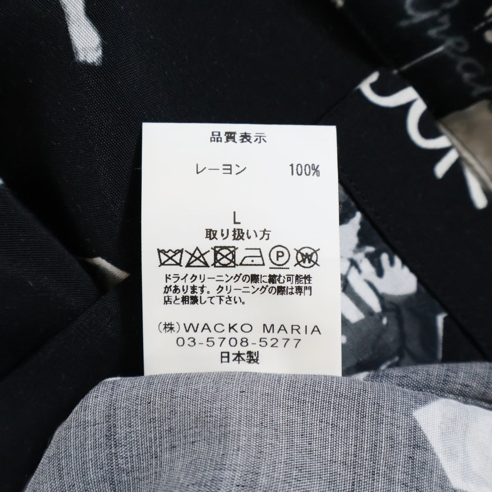 WACKO MARIA(ワコマリア) 19SS ROCKABILLY S/S HAWAIIAN SHIRTS ロカビリー 半袖ハワイアン アロハシャツ ブラック