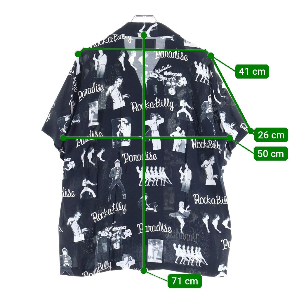 WACKO MARIA(ワコマリア) 19SS ROCKABILLY S/S HAWAIIAN SHIRTS ロカビリー 半袖ハワイアン アロハシャツ ブラック
