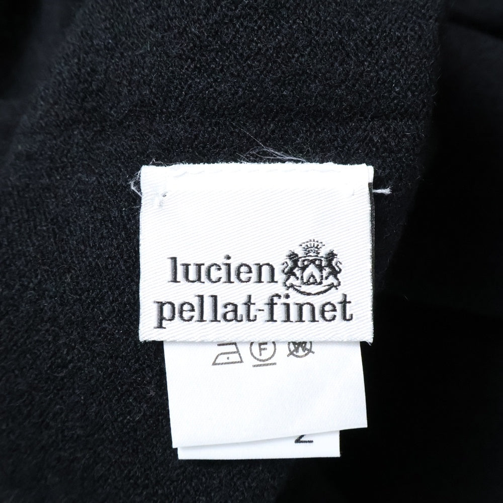 lucien pellat-finet(ルシアンペラフィネ) ラインストーン スカルスタッズ カシミヤ ニットセーター ブラック HAM10860
