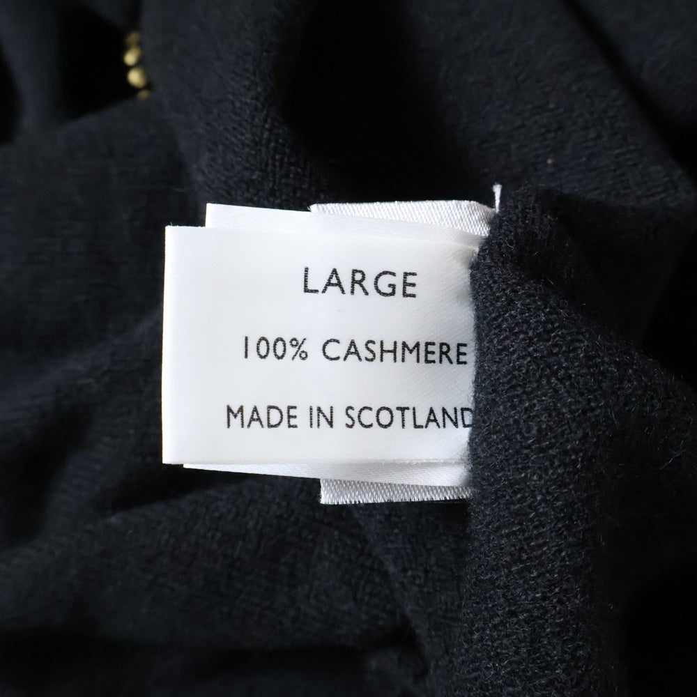 lucien pellat-finet(ルシアンペラフィネ) ラインストーン スカルスタッズ カシミヤ ニットセーター ブラック HAM10860