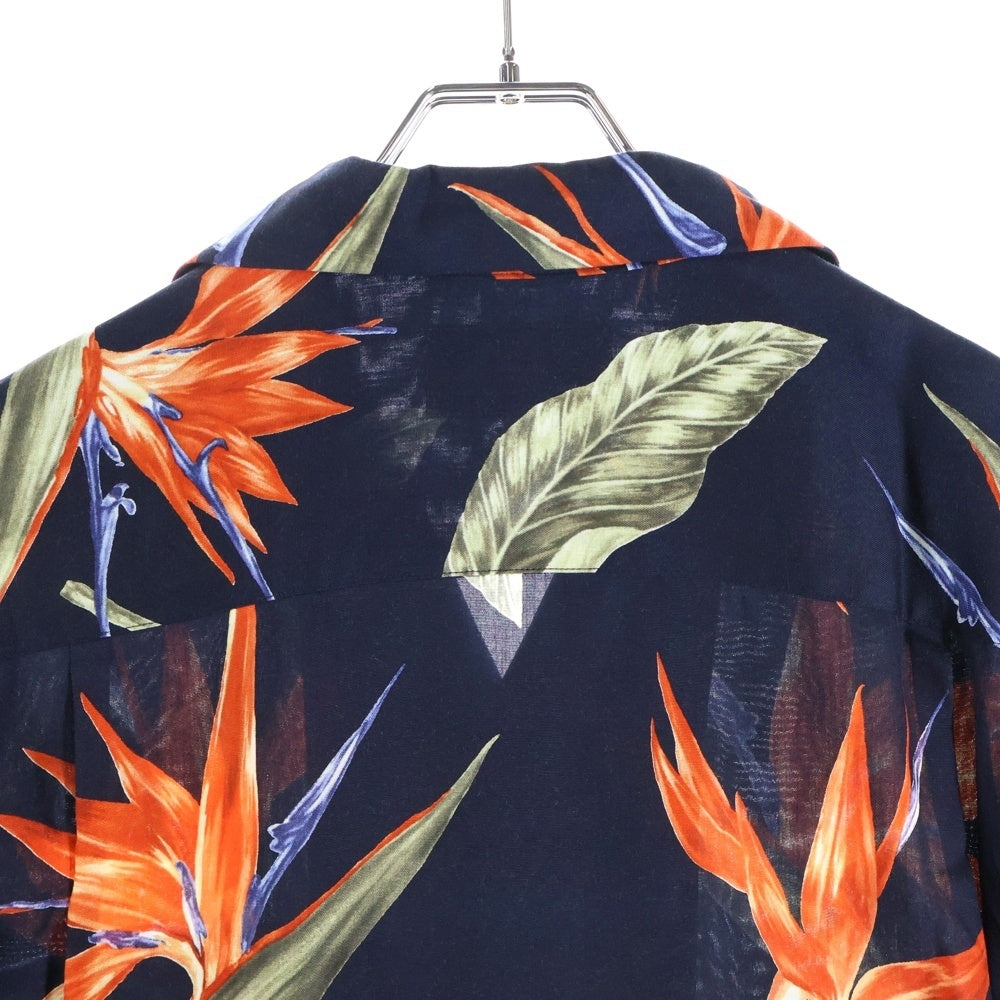 WACKO MARIA(ワコマリア) 18SS BIRD OF PARADISE S/S HAWAIIAN SHIRT バード オブパラダイス 極楽鳥 半袖ハワイアン アロハシャツ ネイビー