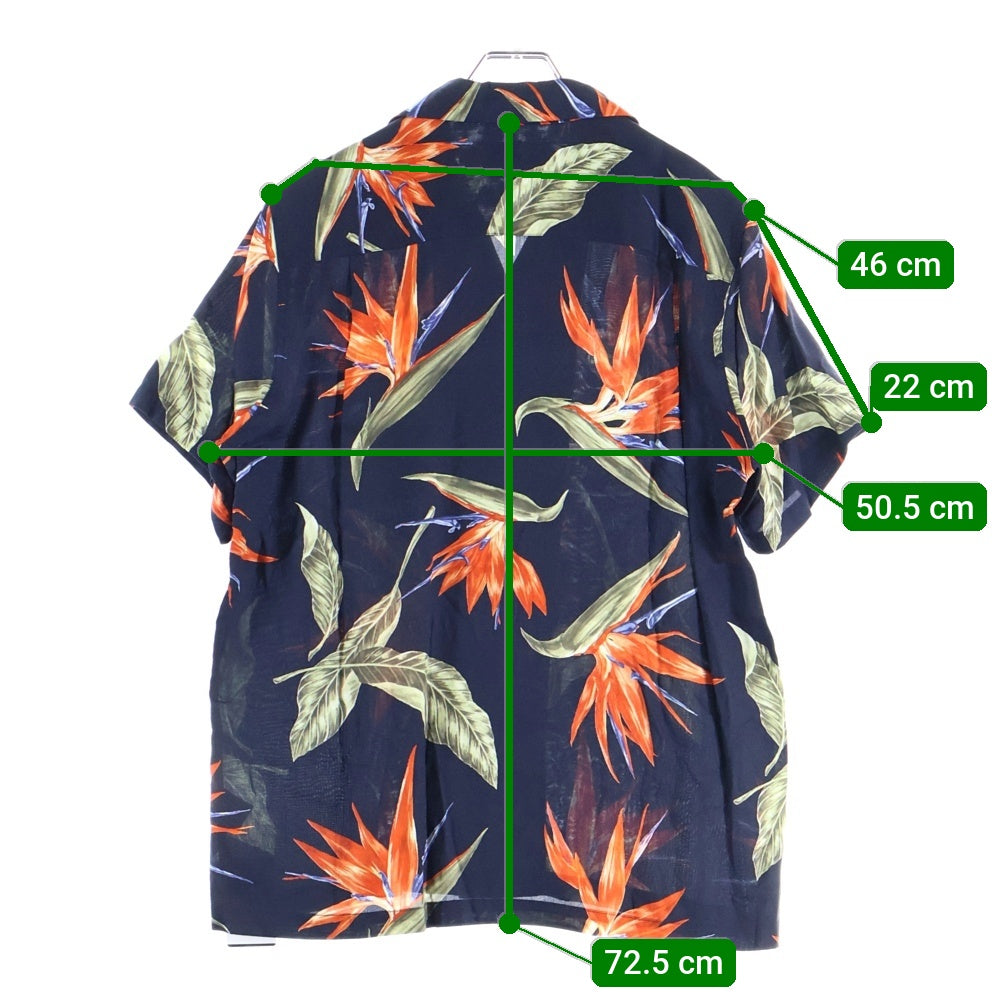 WACKO MARIA(ワコマリア) 18SS BIRD OF PARADISE S/S HAWAIIAN SHIRT バード オブパラダイス 極楽鳥 半袖ハワイアン アロハシャツ ネイビー