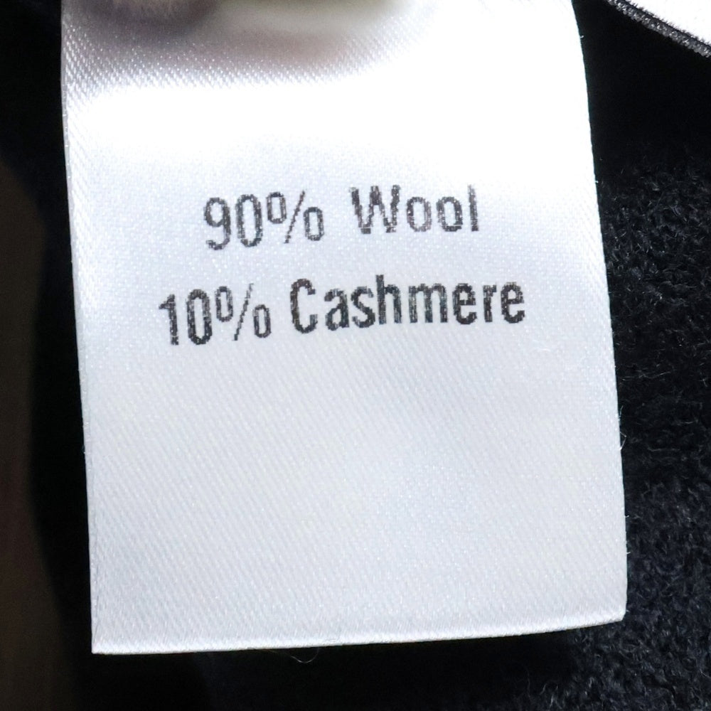 lucien pellat-finet(ルシアンペラフィネ) ラインストーン ワンポイント スカルスタッズ カシミア混 ウールニットセーター ブラック
