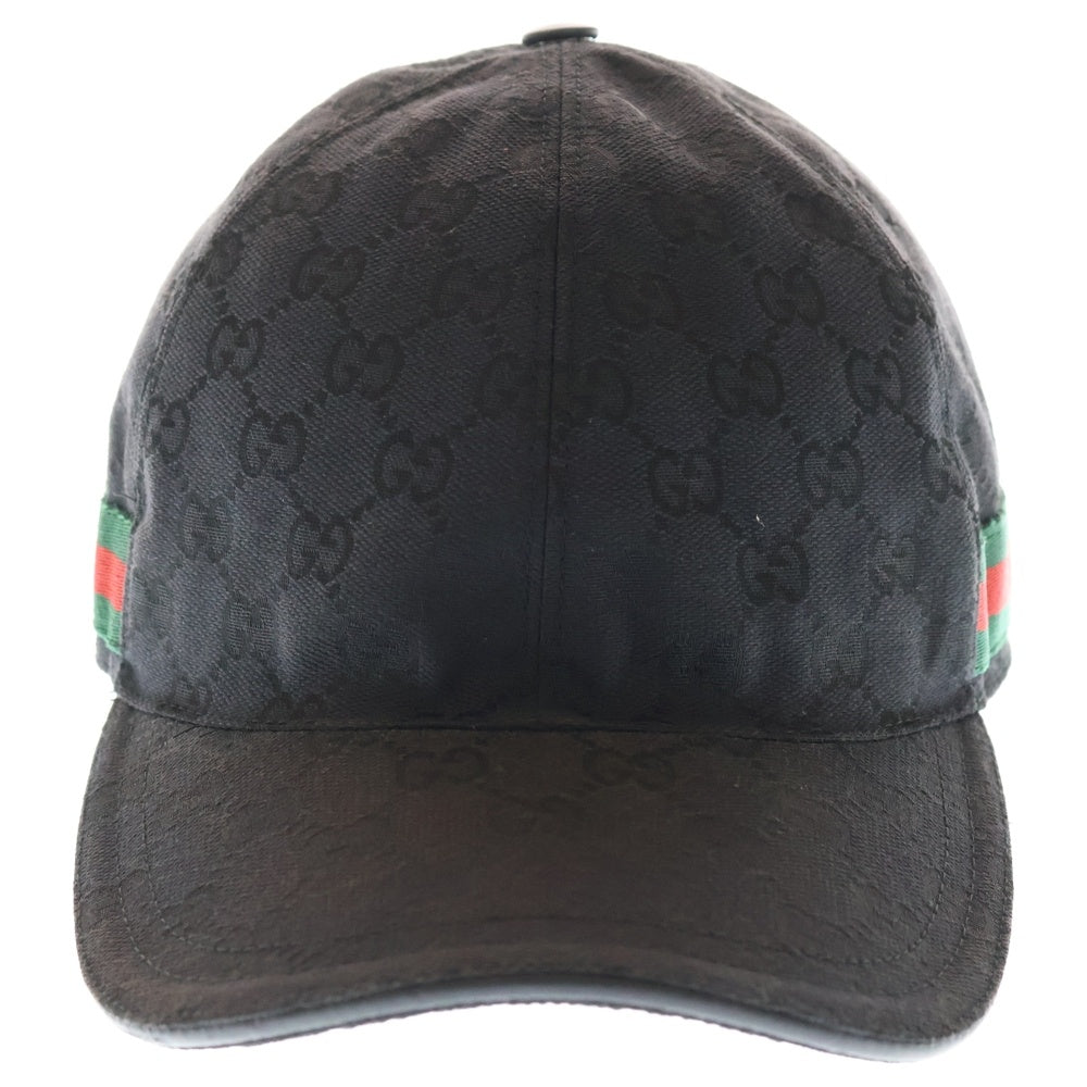 GUCCI(グッチ) シェリーライン GGキャンバス ベースボールキャップ 帽子 ブラック 200035