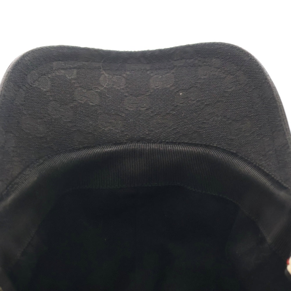 GUCCI(グッチ) シェリーライン GGキャンバス ベースボールキャップ 帽子 ブラック 200035