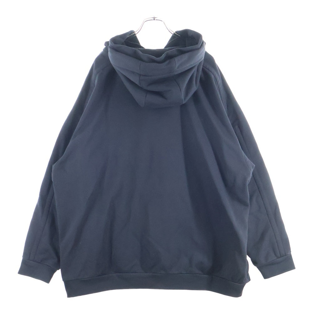 wooyoungmi(ウーヨンミ) ダブルジップデザイン オーバーサイズフーディ スウェットパーカー ブラック JRWY-YA-1011