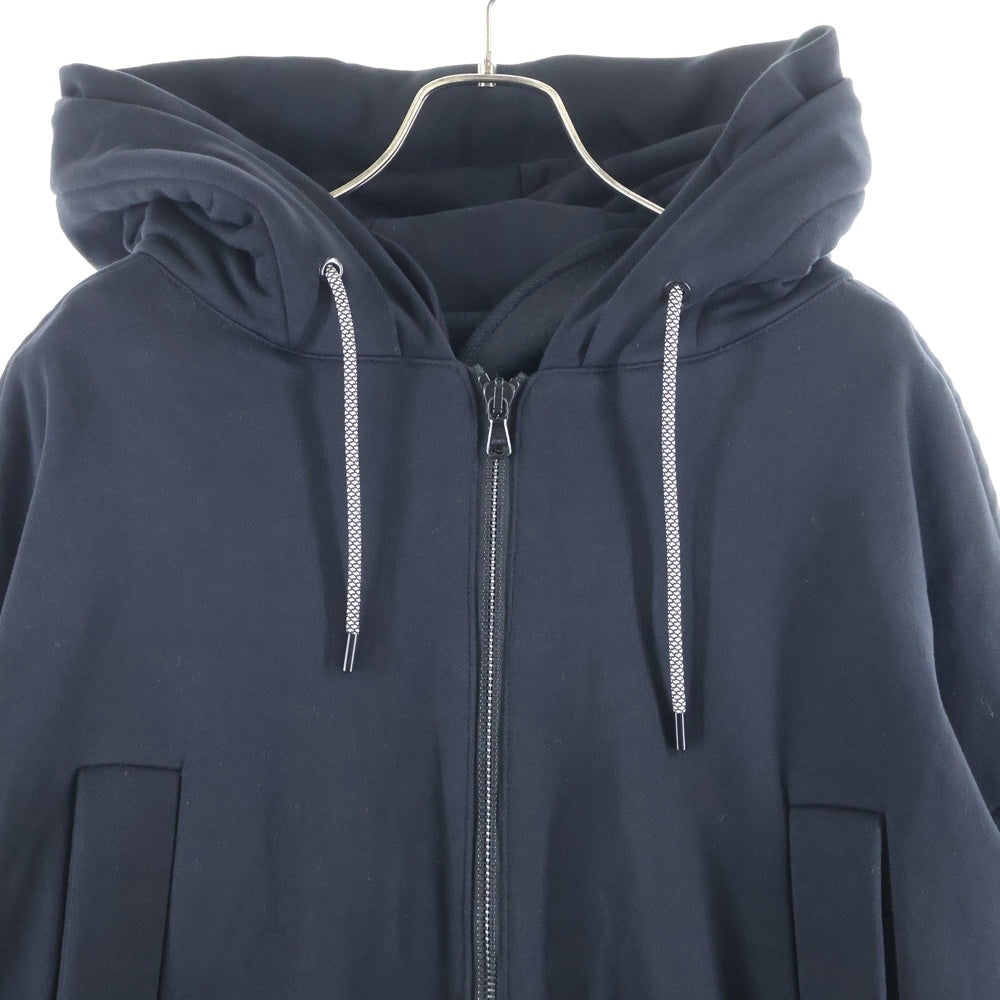 wooyoungmi(ウーヨンミ) ダブルジップデザイン オーバーサイズフーディ スウェットパーカー ブラック JRWY-YA-1011