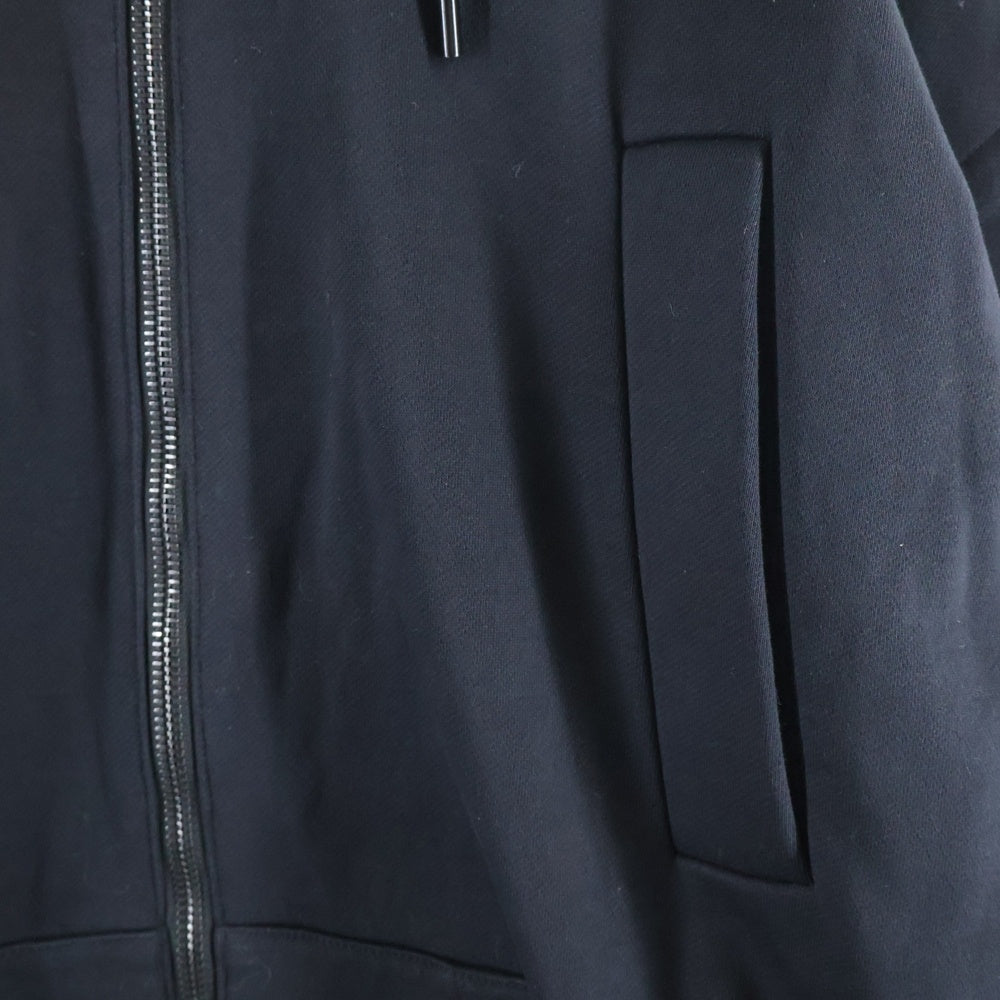 wooyoungmi(ウーヨンミ) ダブルジップデザイン オーバーサイズフーディ スウェットパーカー ブラック JRWY-YA-1011