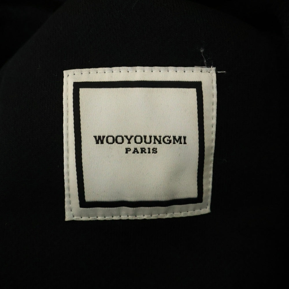 wooyoungmi(ウーヨンミ) ダブルジップデザイン オーバーサイズフーディ スウェットパーカー ブラック JRWY-YA-1011
