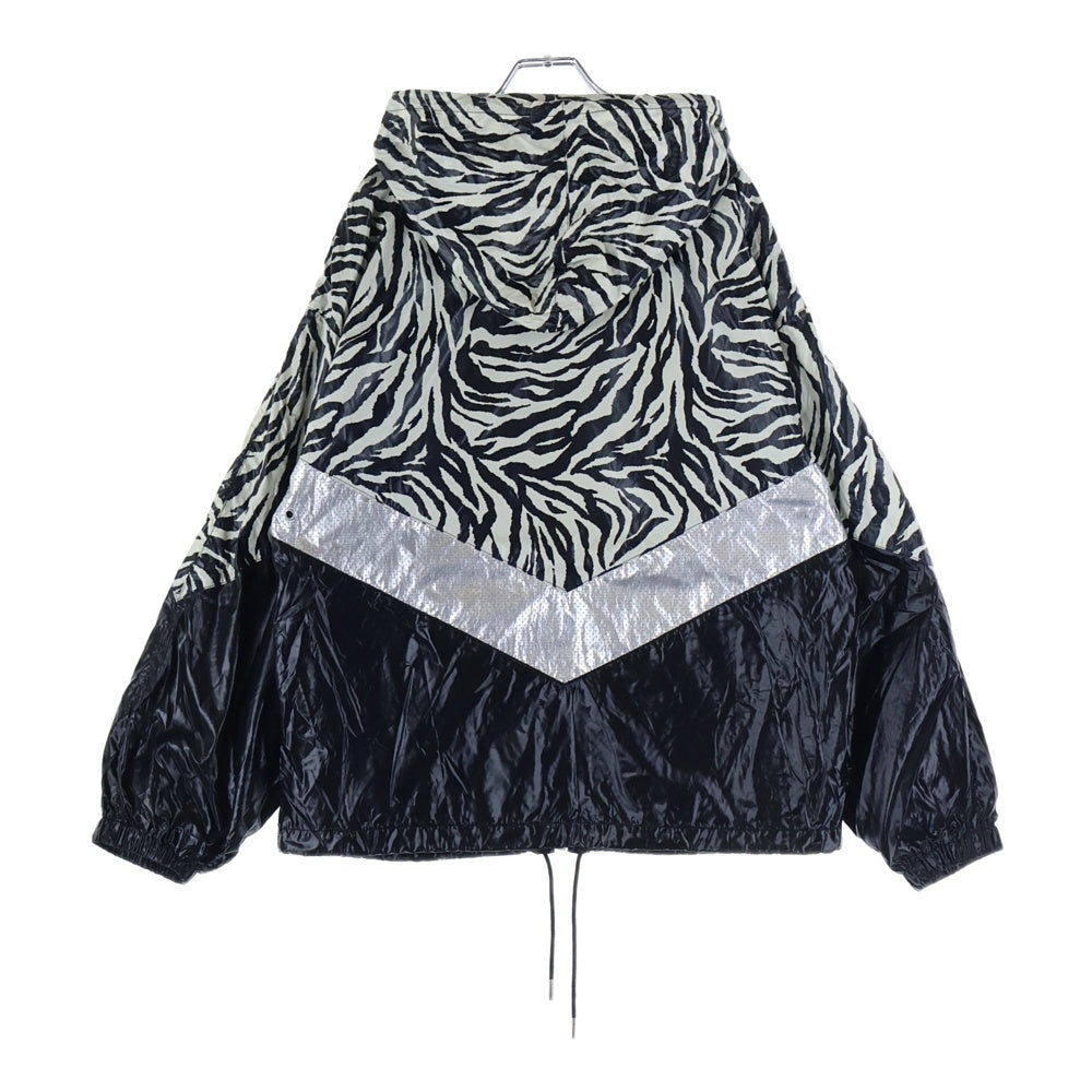 CELINE(セリーヌ) 22SS ゼブラルック コーティングナイロン ルーズカットジャケット パーカー ホワイト/ブラック 2W537260Q