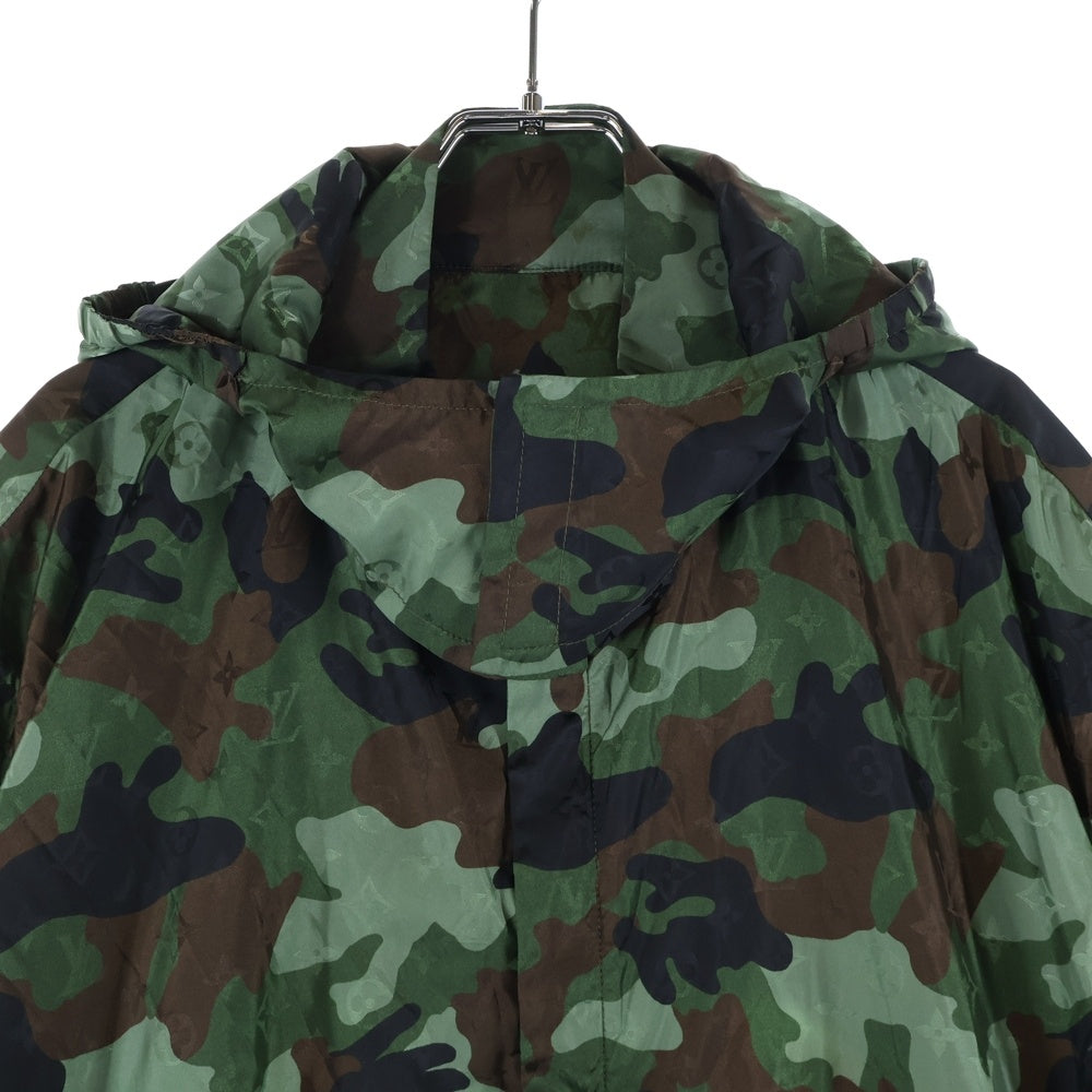 LOUIS VUITTON(ルイヴィトン) 20AW Camo Windbreaker カモウィンドブレイカー フーデッドジャケット パーカー 迷彩総柄 カーキ RM202M XCO HJB08W