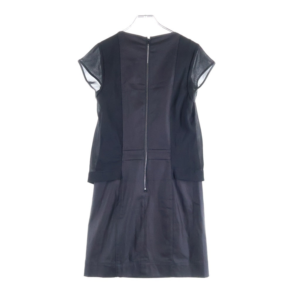 G-STAR RAW(ジースターロウ) レース切り替え ジップアップ ノースリーブワンピース レディース ブラック