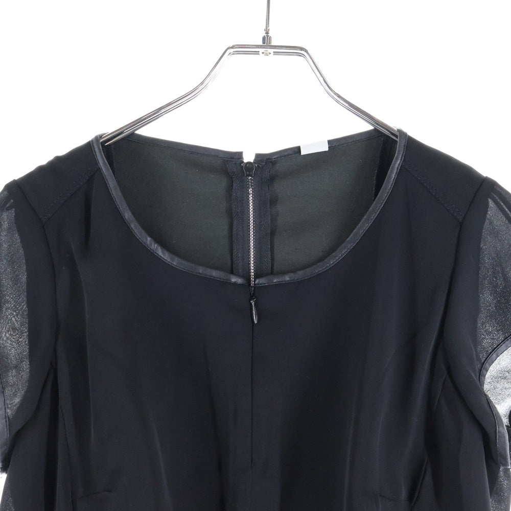 G-STAR RAW(ジースターロウ) レース切り替え ジップアップ ノースリーブワンピース レディース ブラック