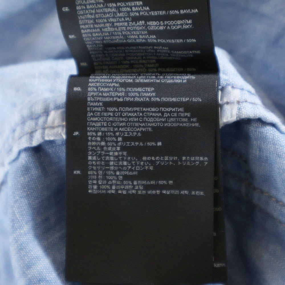 G-STAR RAW(ジースターロウ) STALT 3D LONG SHIRT ノーカラー デニム長袖シャツ ブルー