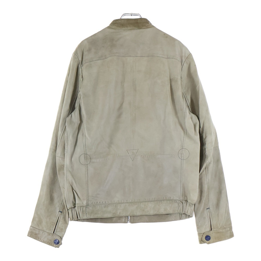 G-STAR RAW(ジースターロウ) NEW ESSENTIAL LEATHER JKT ニュー エッセンシャル マルチポケット レザー ライダースジャケット ベージュ